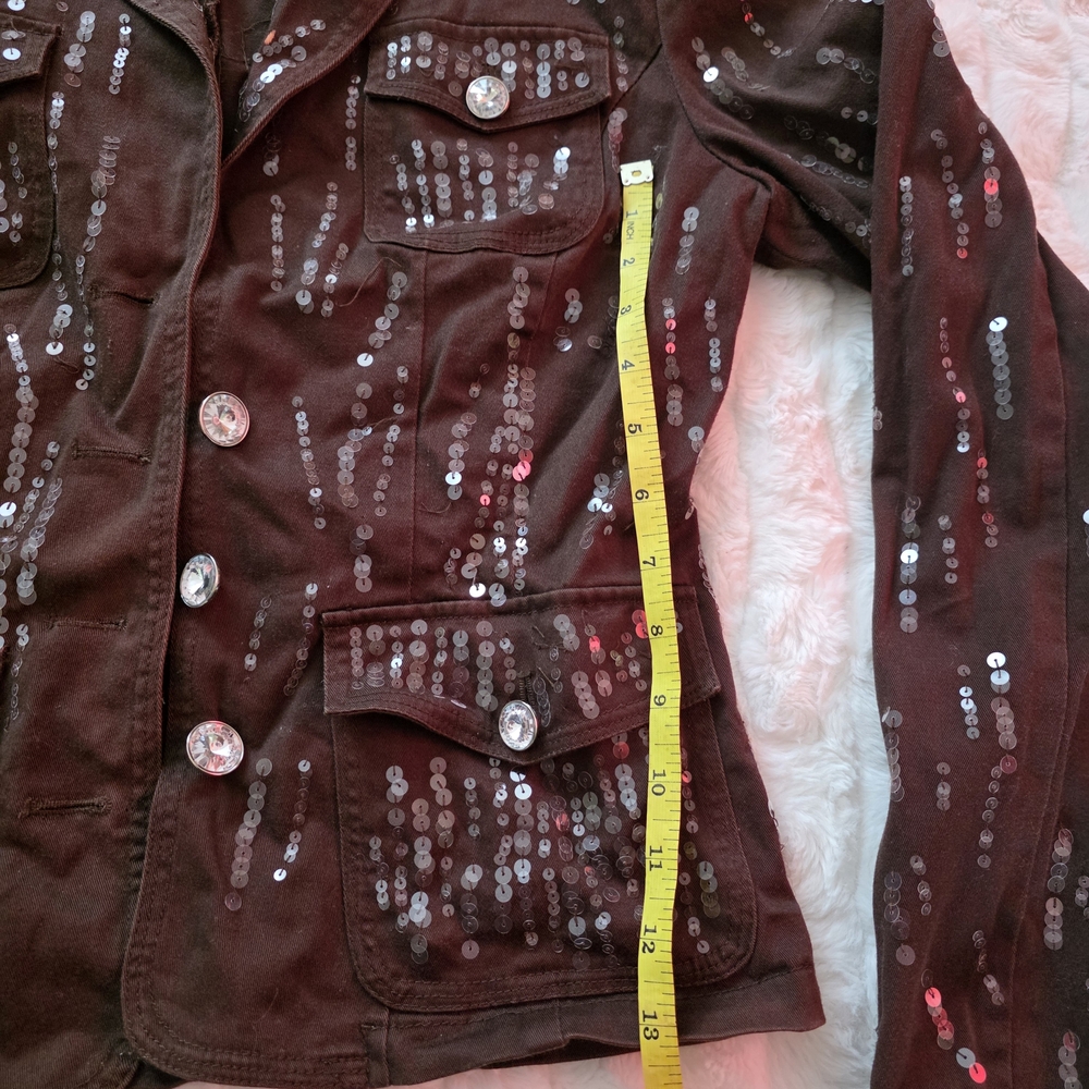 Cache Chocolate Sequin Blazer - image 5